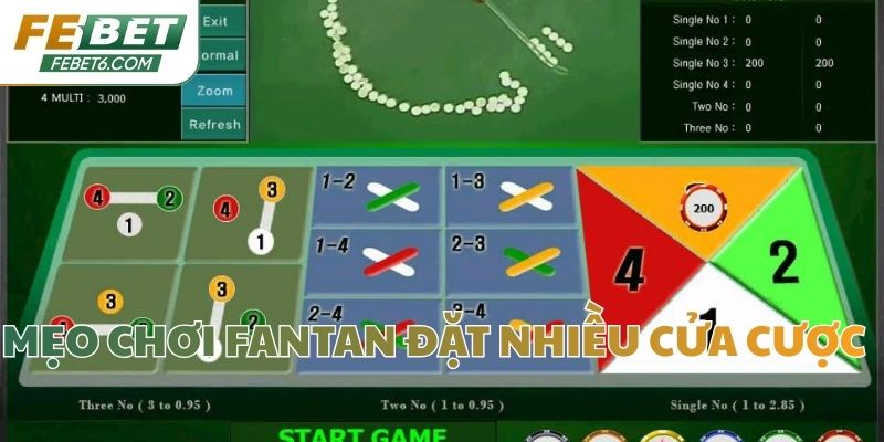 Mẹo chơi Fantan đặt nhiều cửa cược 